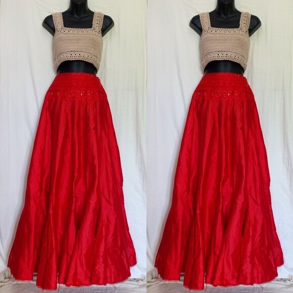 Free People Embroidered Waist Party Maxi Skirt - Picture 3 of 6